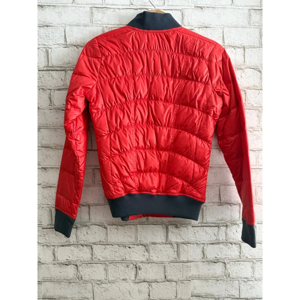 NWT Athleta 800 Down Fill Bomber Jacket Feather Red size XS featherdry